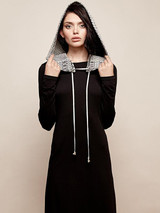 Presale Hooded Backless Long Sleeves Maxi Dress