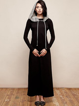 Presale Hooded Backless Long Sleeves Maxi Dress