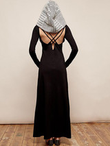 Presale Hooded Backless Long Sleeves Maxi Dress