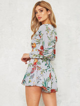 Bohemia Floral V-Neck Long Sleeves Romper