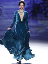 Deep V-neck Long Sleeved Evening Dress Deep V-neck Long Sleeved Evening Dress