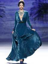 Deep V-neck Long Sleeved Evening Dress Deep V-neck Long Sleeved Evening Dress