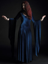 Flared Long Sleeves Hooded Maxi Dress