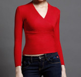 Autumn Winter Knitted Sweater V Neck Cashmere Sweater Long Sleeve Sweater Jumper
