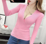 Autumn Winter Knitted Sweater V Neck Cashmere Sweater Long Sleeve Sweater Jumper