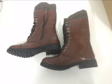 Women Ankle Boots Low Heels Autumn Vintage PU Leather Matin Shoes Woman Lace Up Boots