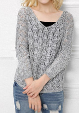 New Grey V-neck Dolman Sleeve Oversize Fashion Pullover Sweater New Grey V-neck Dolman Sleeve Oversize Fashion Pullover Sweater