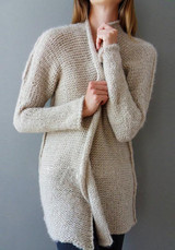 New Apricot V-neck Long Sleeve Cardigan Sweater