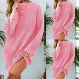 New Pink Round Neck Long Sleeve Sweet Going out Pullover Sweater New Pink Round Neck Long Sleeve Sweet Going out Pullover Sweater