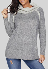 New Grey Round neck Long Sleeve Cotton Sweatshirt