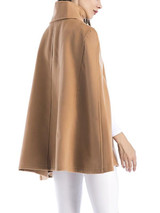 New Khaki Buttons Irregular Double Breasted Plus Size Dolman Sleeve Oversized Casual Thick Cloak Wool Coats