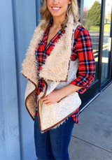 New Khaki Monogram Embroidery Pockets Fur Turndown Collar Lamb Wool Fashion Cardigan Coat