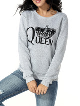 Casual Round Neck Letters Printed Sweatshirt