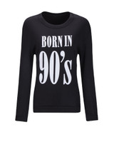 Casual Round Neck Letter Printed Sweatshirt