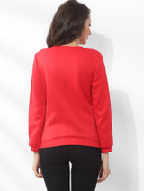 Casual Round Neck Dacron Letter Printed Sweatshirt