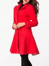 Casual Lapel Woolen Plain Coat