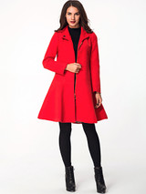 Casual Lapel Woolen Plain Coat