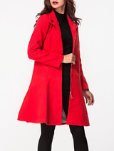 Casual Lapel Woolen Plain Coat