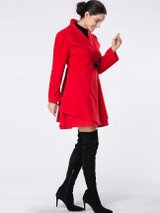 Casual Lapel Single Button Woolen Coat