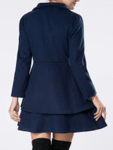 Casual Lapel Single Button Woolen Coat