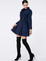 Casual Lapel Single Button Woolen Coat