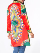 Casual Lapel Single Button Printed Coat