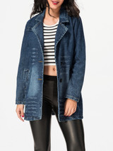Casual Lapel Single Breasted Denim Coat