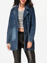 Casual Lapel Single Breasted Denim Coat