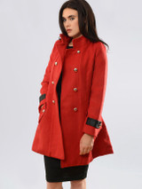 Casual Lapel Double Breasted Pocket Belt Plain Coat