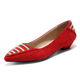 Casual Stylish Pointed Toe Slip On Low Heel Shoes For Women
