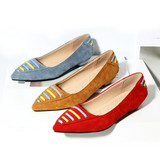 Casual Stylish Pointed Toe Slip On Low Heel Shoes For Women