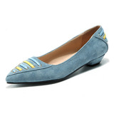 Casual Stylish Pointed Toe Slip On Low Heel Shoes For Women