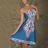 Casual Sexy Women Mini Dress Casual Floral Bandeau Beach Summer Boho Maxi Sundress