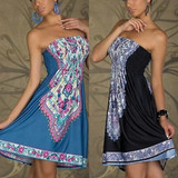 Casual Sexy Women Mini Dress Casual Floral Bandeau Beach Summer Boho Maxi Sundress