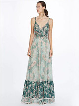 Split-joint Floral Faerie Style Maxi Dresses