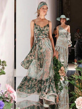 Split-joint Floral Faerie Style Maxi Dresses