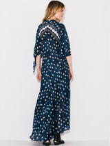 Pretty Bohemia Floral V Neck Half Sleeve Maxi Dress