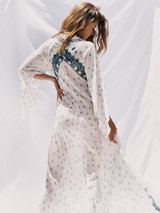 Pretty Bohemia Floral V Neck Half Sleeve Maxi Dress
