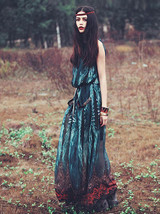 Chiffon Floral-Print Sleeveless Beach Bohemia Dress