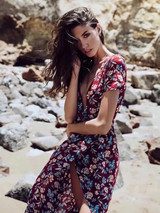 Floral Split-side Bohemia Wrap Dress