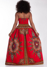 Vintage Floral Print Bandeau Sleeveless Casual Fashion Maxi Dress