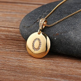 Top Quality Women Girls Initial Letter Necklace Gold 26 Letters Charm Necklaces Pendants Copper CZ Jewelry Personal Necklace