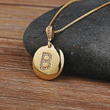 Top Quality Women Girls Initial Letter Necklace Gold 26 Letters Charm Necklaces Pendants Copper CZ Jewelry Personal Necklace