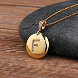 Top Quality Women Girls Initial Letter Necklace Gold 26 Letters Charm Necklaces Pendants Copper CZ Jewelry Personal Necklace