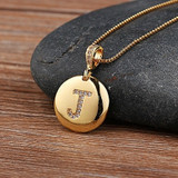 Top Quality Women Girls Initial Letter Necklace Gold 26 Letters Charm Necklaces Pendants Copper CZ Jewelry Personal Necklace
