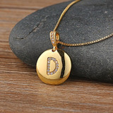 Top Quality Women Girls Initial Letter Necklace Gold 26 Letters Charm Necklaces Pendants Copper CZ Jewelry Personal Necklace