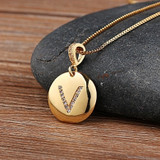 Top Quality Women Girls Initial Letter Necklace Gold 26 Letters Charm Necklaces Pendants Copper CZ Jewelry Personal Necklace