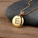 Top Quality Women Girls Initial Letter Necklace Gold 26 Letters Charm Necklaces Pendants Copper CZ Jewelry Personal Necklace