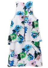 Casual Multicolor Floral Round Neck Loose Cotton Blend Dress