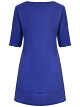 Casual Round Neck Floral Printed Plus Size Shift Dress With Half Sleeve